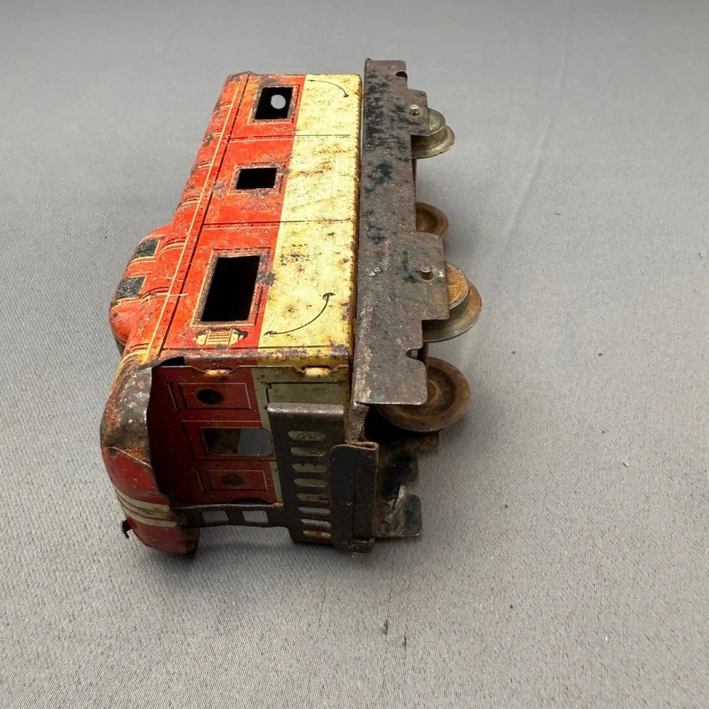 Vintage Marx 20102 Tin Litho Caboose Red NYC‎ Scale MCM Train Car Antique